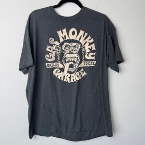 Gas Monkey Garage Dallas Texas Men's Grey Cotton Blend T-shirt Size Large